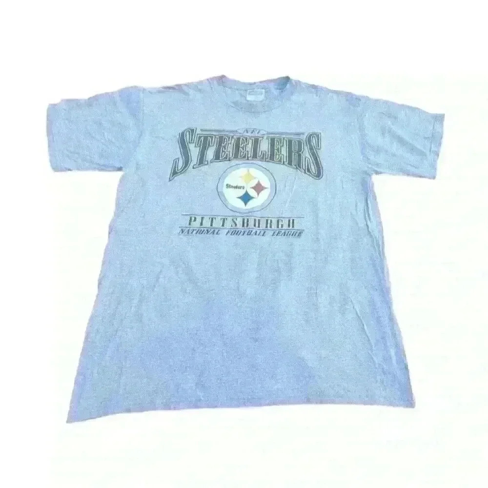 Vintage Pittsburgh Steelers NFL T Shirt  XL Grey Football 2001 Large Graphic
